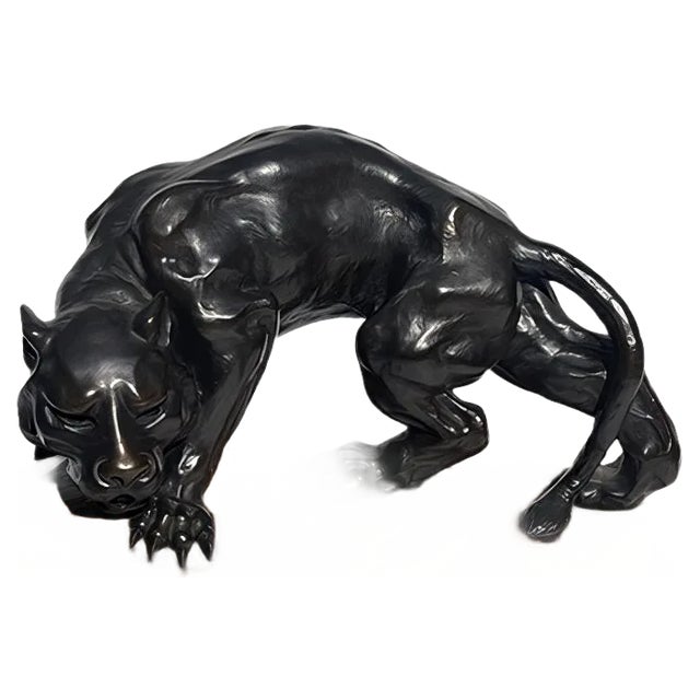 Art Deco Terracotta Black Panther For Sale
