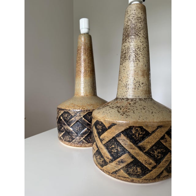 Danish Caramel Glazed Ceramic Table Lamps from Søholm Stentøj, 1960s, Set of 2 For Sale - Image 15 of 15