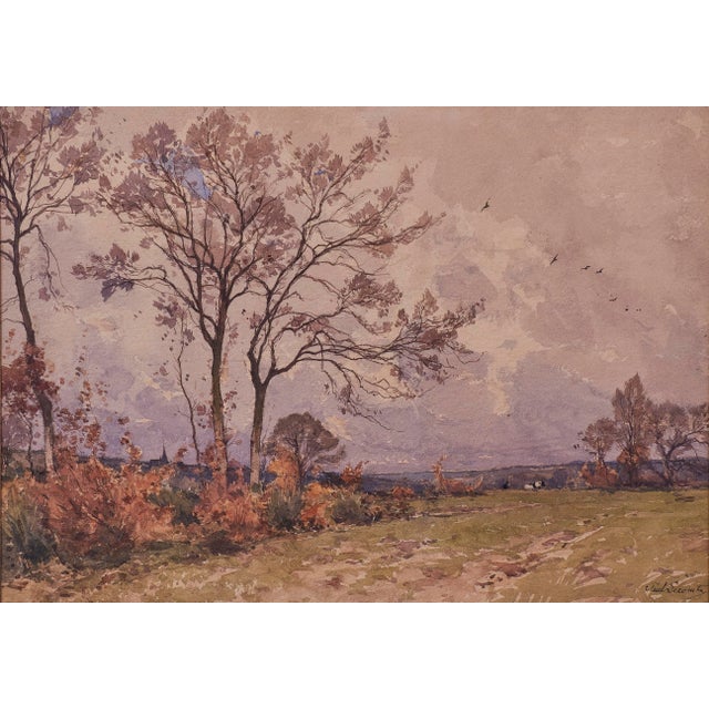 Paul Lecomte (1877-1950, French) Fall Watercolor Landscape Painting For Sale - Image 10 of 10