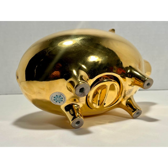2000 - 2009 Rare Vintage Discontinued Jonathan Adler Gold Piggy Coin Bank Hand Made in Peru For Sale - Image 5 of 10