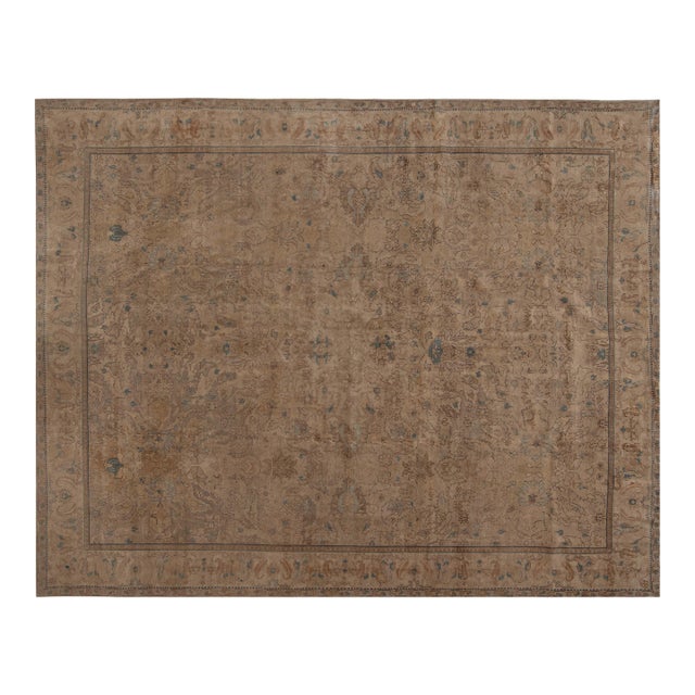Vintage Indian Abstract Handmade Wool Rug For Sale