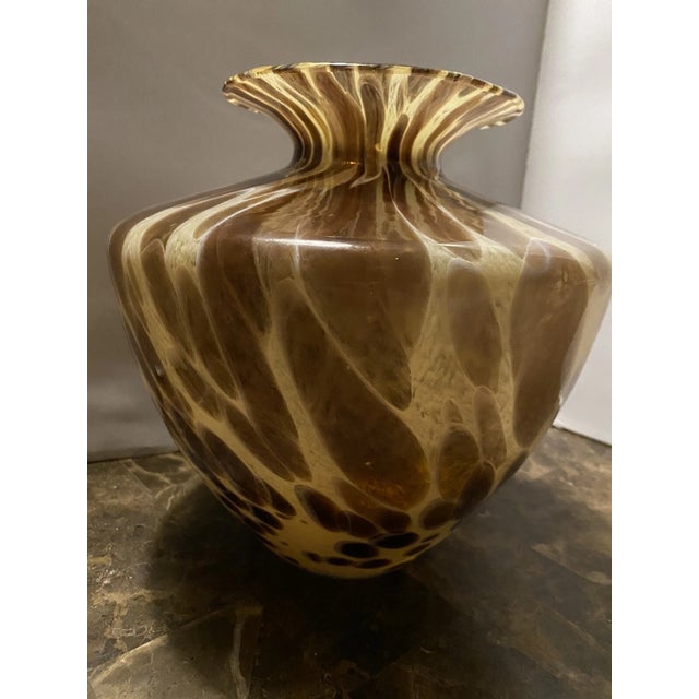Mid-Century Modern Vintage MCM Maestri Vetrai Murano Style Italian Art Glass Vase For Sale - Image 3 of 6