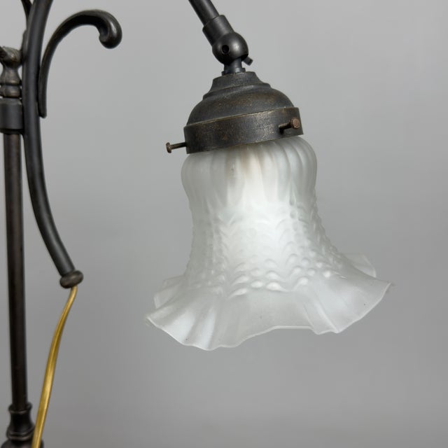 Table Lamp in Glass and Wood from Abat-Jour Liberty For Sale - Image 6 of 13