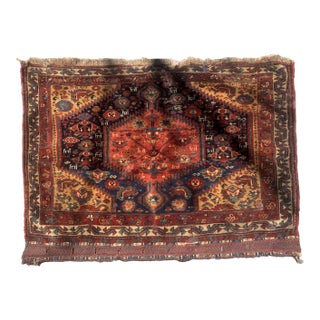 1880s, Handmade Antique Persian Collectible Gashkai Bagface 2' X 2.6' For Sale
