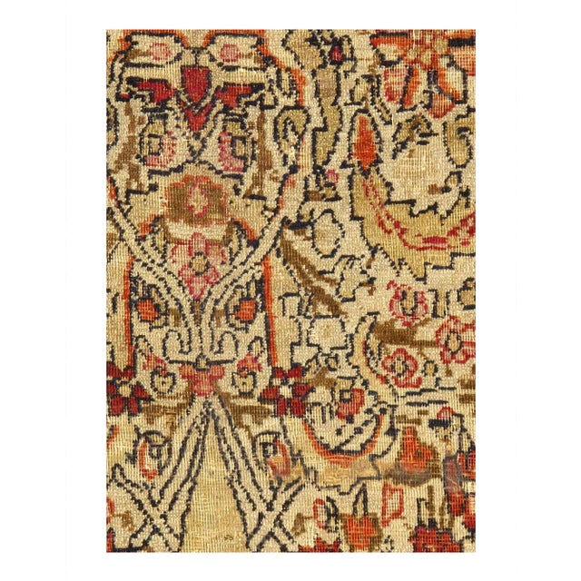1900 - 1909 Pasargad DC Antique Beige Fine Hand Knotted Persian Kermanshah Rug For Sale - Image 5 of 6