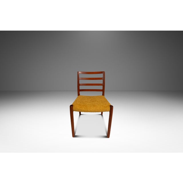 Textile Danish Mid-Century Modern Model 85 Ladderback Dining Chair in Teak & Bouclé by Niels Møller for j.l. Møller, Denmark, C. 1960s For Sale - Image 7 of 18