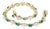 18k Yellow & White Gold Tennis Bracelet With Marquise Emeralds With Diamonds For Sale