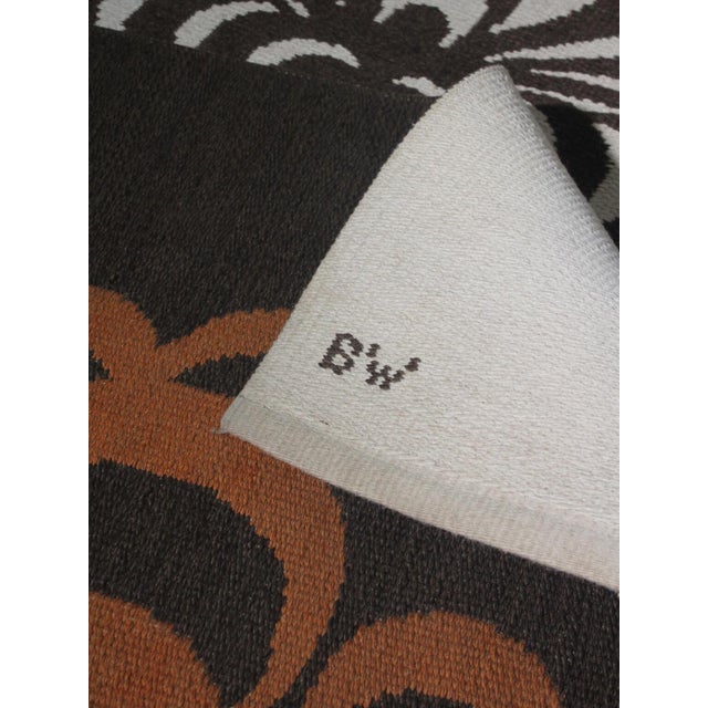 Mid-Century Graphic Double-Sided Wool Rug by Berit Woelfer, 1960 For Sale - Image 3 of 7
