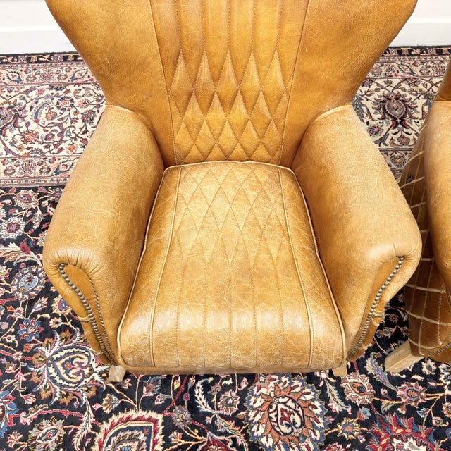 Vintage Aviator Armchair in Sheep Leather, Set of 2 For Sale - Image 10 of 11
