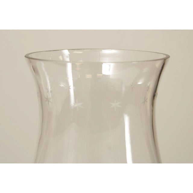 Federal Style Vintage Pair Of Eagle Etched Glass Hurricane Shades For Sale - Image 4 of 12