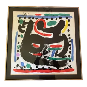 Mid 20th Century Joan Miro Lithograph, Atelier Mourlot, Framed