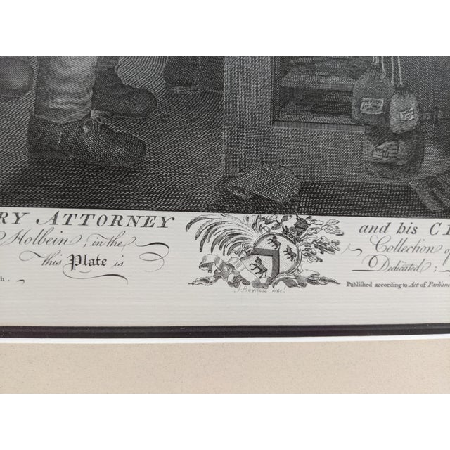 Large Black & Gold Antique Legal Engravings, “The Country Attorney” & “The Plaintiff and Defendant” – Pair For Sale - Image 9 of 14