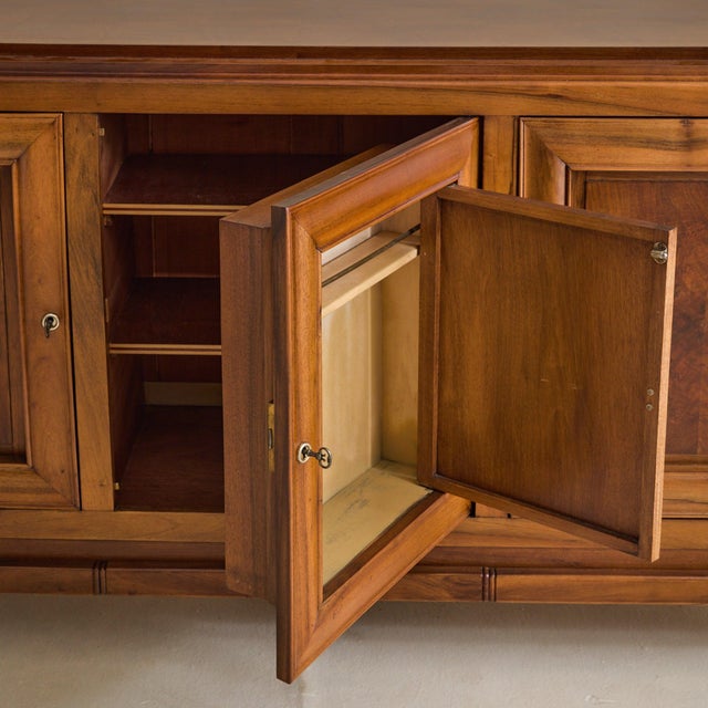 Brown French Wood Sideboard with Concealed Bar, 1950s For Sale - Image 8 of 11