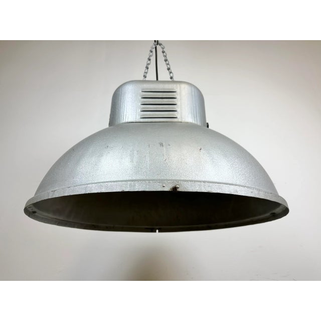 Large Oval Industrial Polish Factory Pendant Lamp from Predom Mesko, 1960s For Sale - Image 6 of 13
