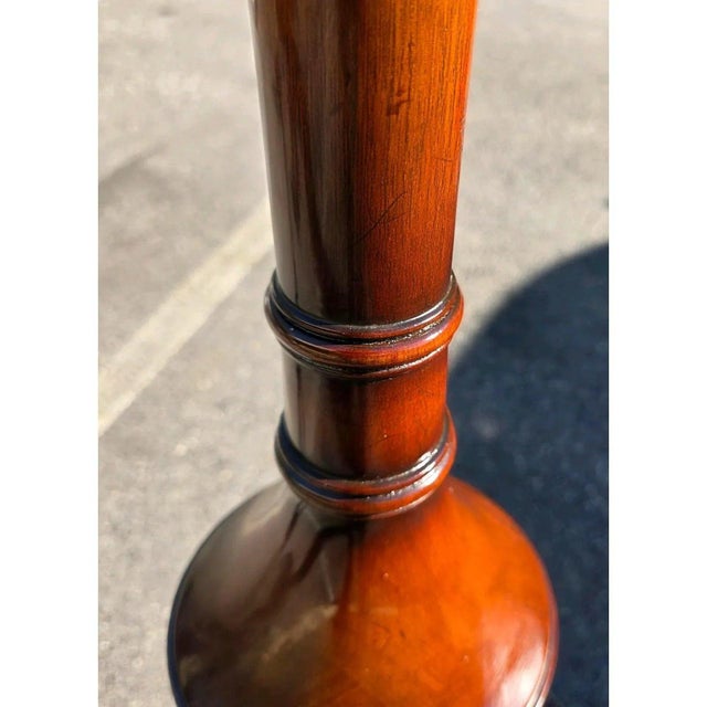 Traditional Antique Regency Style Wood Planter With Brass Accents and Insert For Sale - Image 3 of 9