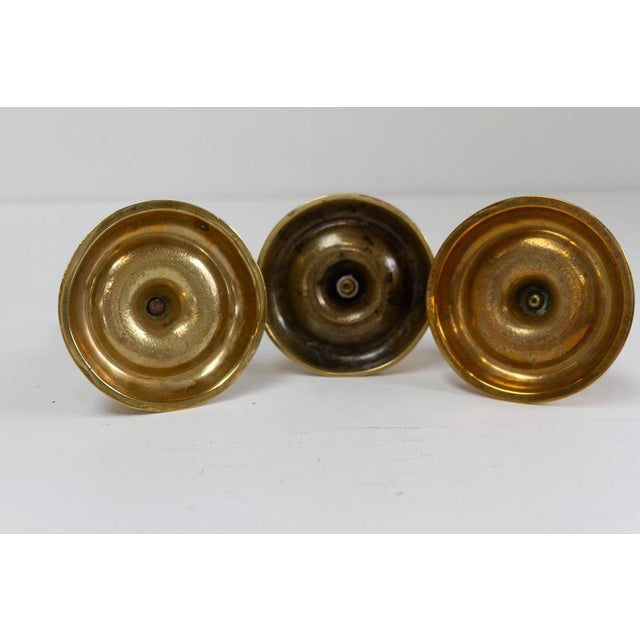 Antique Danish Brass Candlesticks from Næstved, Set of 3, 1780s For Sale - Image 6 of 17