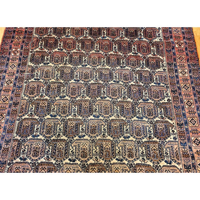 Antique Persian Afshar Tribal Rug, Hand-Knotted Wool, Allover Paisley Pattern, Ivory & Red, 5x7 For Sale - Image 11 of 17