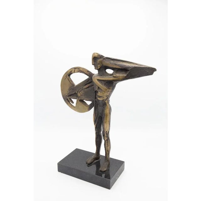 Italian Futurist Artist, Man and Shield, 1925, Bronze For Sale - Image 10 of 10