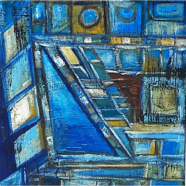 Abstract Acrylic on Canvas Abstract "Les Fenêtres" Yjr For Sale - Image 3 of 7