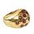 Modern 10k Yellow Gold and Ruby Dome Ring Vintage For Sale - Image 3 of 8