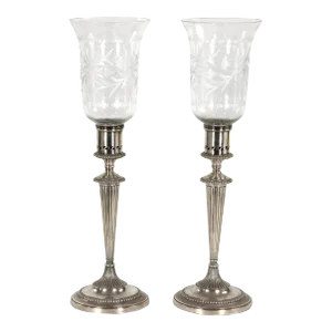 Pair of Sheffield Silver Plate Candlesticks, English Circa 1830