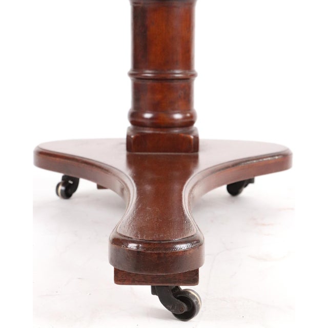 Mid 20th Century Mid 20th Century Victorian Tilt Top English Oak Reading Table on Casters For Sale - Image 5 of 8
