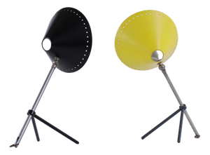 Pinocchio Black and Yellow Tripod Table Lights by H. Th. J. A. Busquet for Hala, 1950s, Set of 2