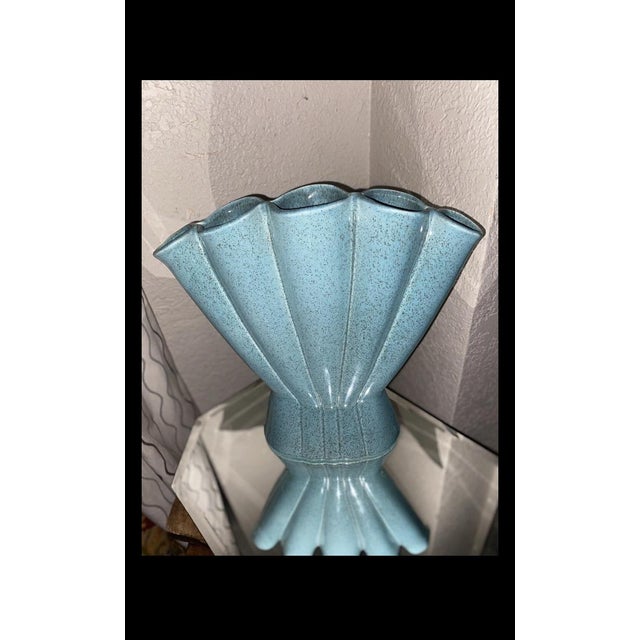 Vintage Signed Red Wing Gladiolus Vase. Noted flaws , please see image ( chip away on vase) . 12” height Red Wing Pottery...