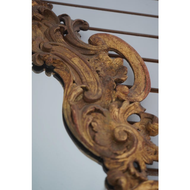 Rococo Style Gold Gilt Wood Carved Hanging Mirror For Sale In Philadelphia - Image 6 of 10