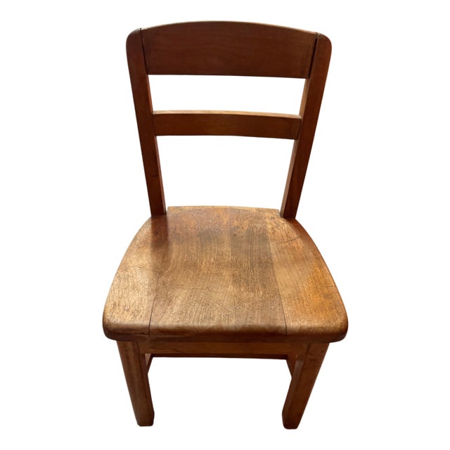 Mid 20th Century Allen Chair Corp. Child's Wooden School Chair, Stamped West Concord, Mass. For Sale