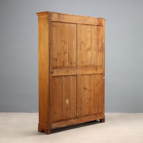 Italian Bookcase in Walnut Fir and Glass For Sale - Image 9 of 10