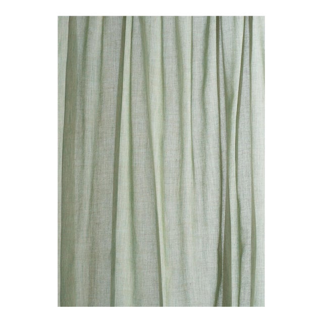 SAMPLE - Schumacher Summit Sheer Fabric In Aloe For Sale
