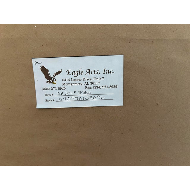 1990s Large Framed Tapestry-Style Art Print With Heraldic & Botanical Motifs - 4.5 Ft. Tall For Sale - Image 9 of 10