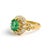 Late 19th Century Antique Natural Emerald & Diamond Double Halo Cocktail Ring — Victorian Era, Size 6.5 For Sale - Image 5 of 8