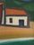 Mid-Century Modern 'Boats at Rest' Vintage Original Coastal Landscape Oil Painting, Framed For Sale - Image 10 of 12