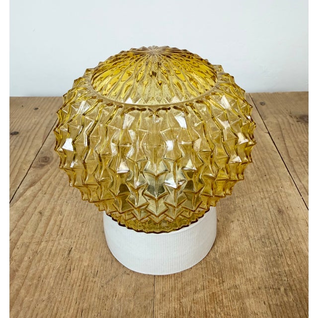 Industrial Vintage White Porcelain Ceiling Light, 1970s For Sale - Image 3 of 14