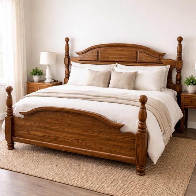This beautiful piece of furniture was made during an era when furniture was built to last. This bed has the substantial...