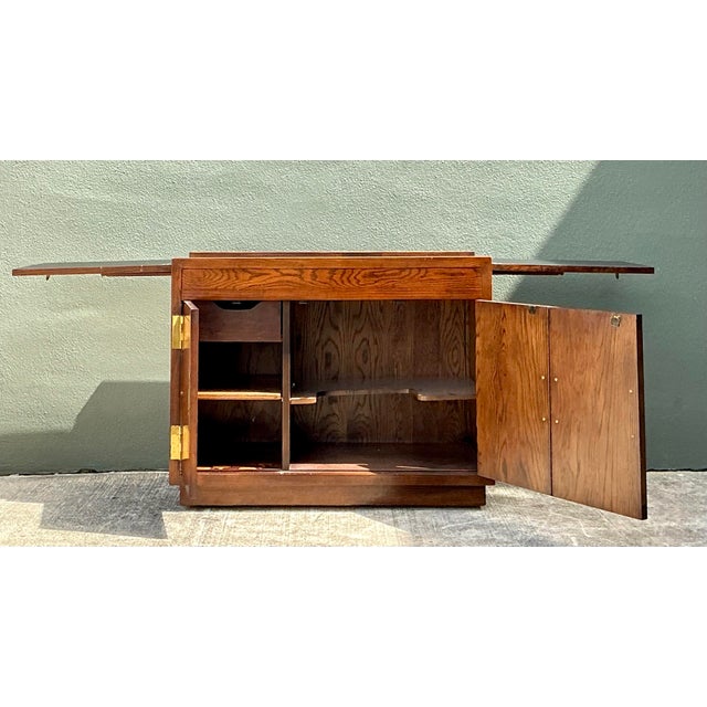 Vintage Henredon Campaign Dry Bar For Sale - Image 9 of 12