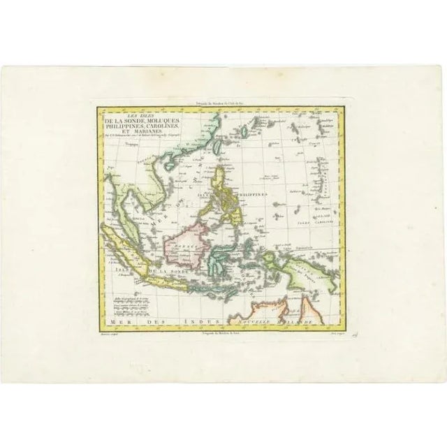 Antique Colourful Map of the Dutch East Indies Indonesia, 1806 For Sale - Image 5 of 5