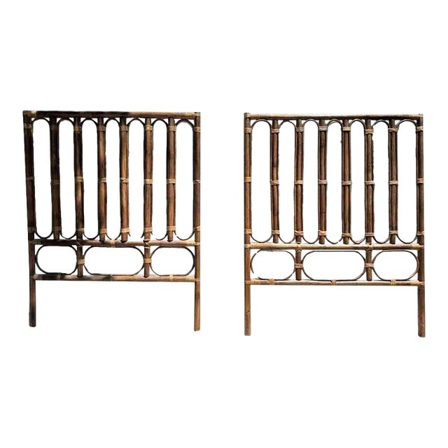 1970s Pair of Vintage Bent Bamboo Twin Headboards Chairish