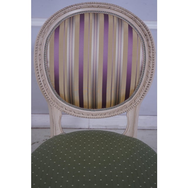 Set of 8 Louis XVI Painted Medallion Back Dining Chairs For Sale - Image 14 of 18