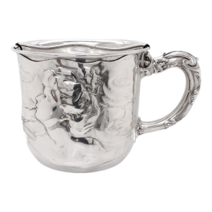 Antique American Art Nouveau Unger Bros. Sterling Silver Shaving Mug With Insert