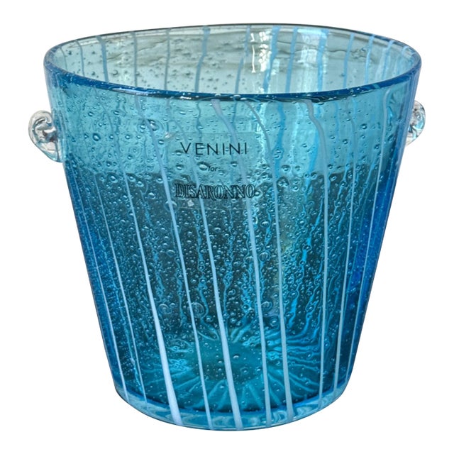 1970s Petite Venini Murano Glass Ice Bucket For Sale
