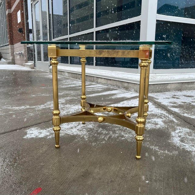 Neotransitional Gothic Brass End Table For Sale In Denver - Image 6 of 13