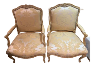 Pair of French Louis XV Style Bergères Attributed to Maison Jansen