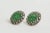 Modern Vintage 60's Sterling Silver and Green Jade Pierced Button Stud Earrings For Sale - Image 3 of 8