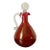 Victorian Cranberry Crackled Glass Decanter With Round Stopper For Sale
