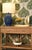 Matthew Izzo Home Mae Matte Navy Blue Glaze Ceramic Table Lamp With Shade and Ceramic Finial For Sale In New York - Image 6 of 6
