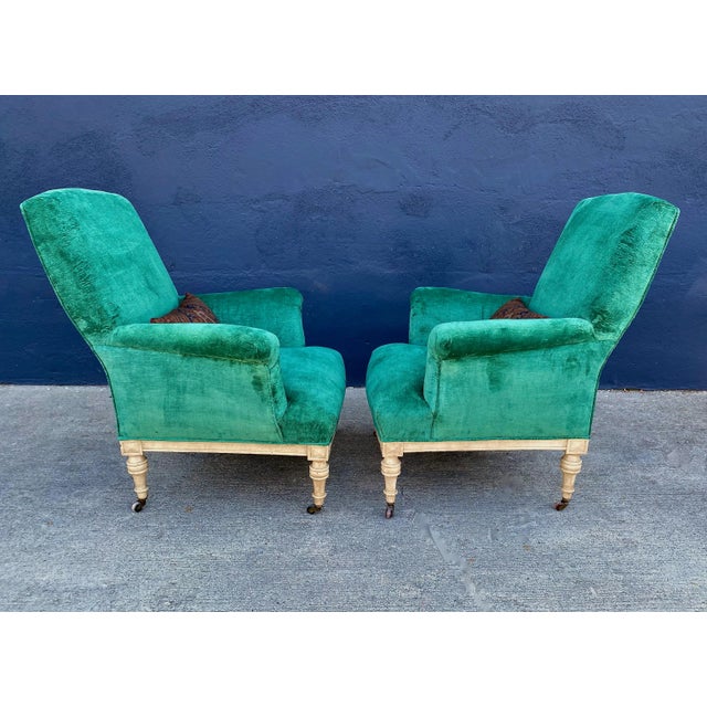 Pair William IV Club Chairs, Style of Howard & Sons For Sale In Los Angeles - Image 6 of 11