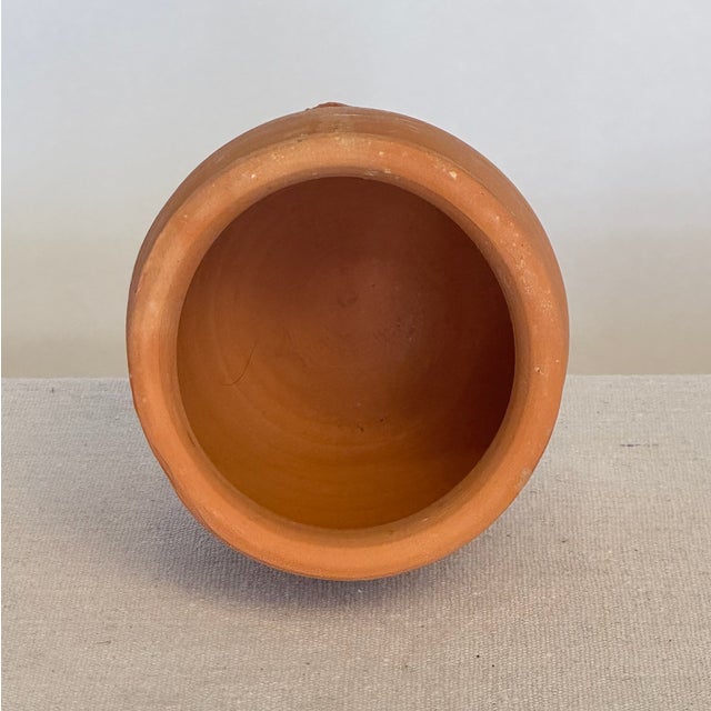 Modern Vintage Terracotta Vase With Textured Details For Sale - Image 3 of 4